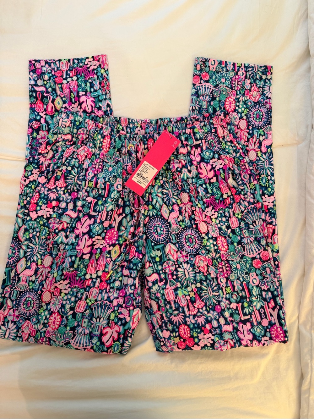 Lilly Pulitzer Navy, Pink & Teal Floral Women’s knit pant